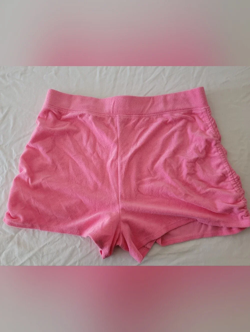 Juicy Couture Barbie Pink Terry Cloth Lounge Shorts Size XXL EUC!